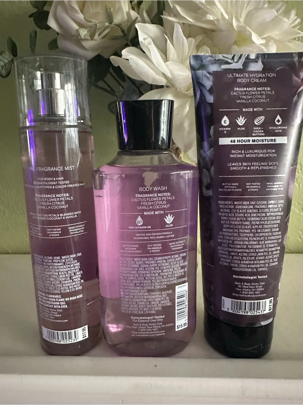 Bath & Body Works Cactus Blossom Body Wash & Lotion Set - Purple